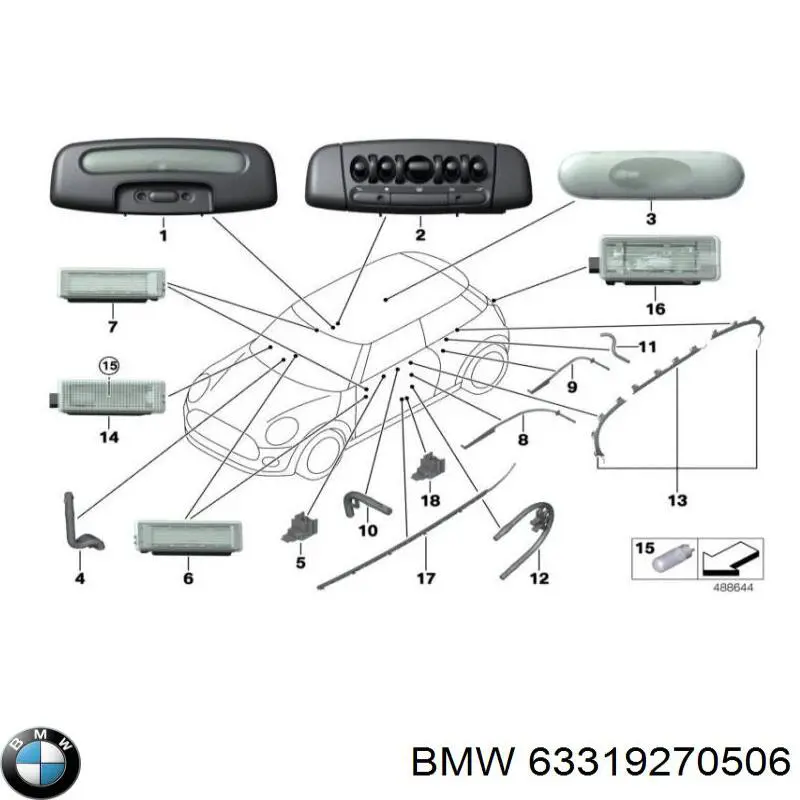 Luz de maletero para BMW 3 (F30, F80)