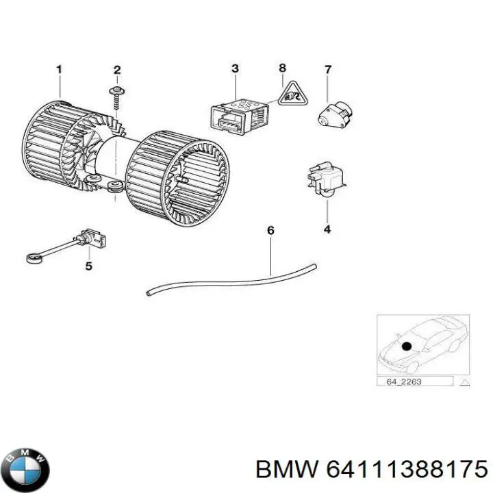 Ventilador habitáculo 1388175 BMW