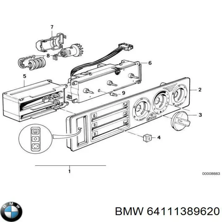 Módulo de modos de calefacción/aire acondicionado BMW 64111389620 precio, desde 541,44 EUR