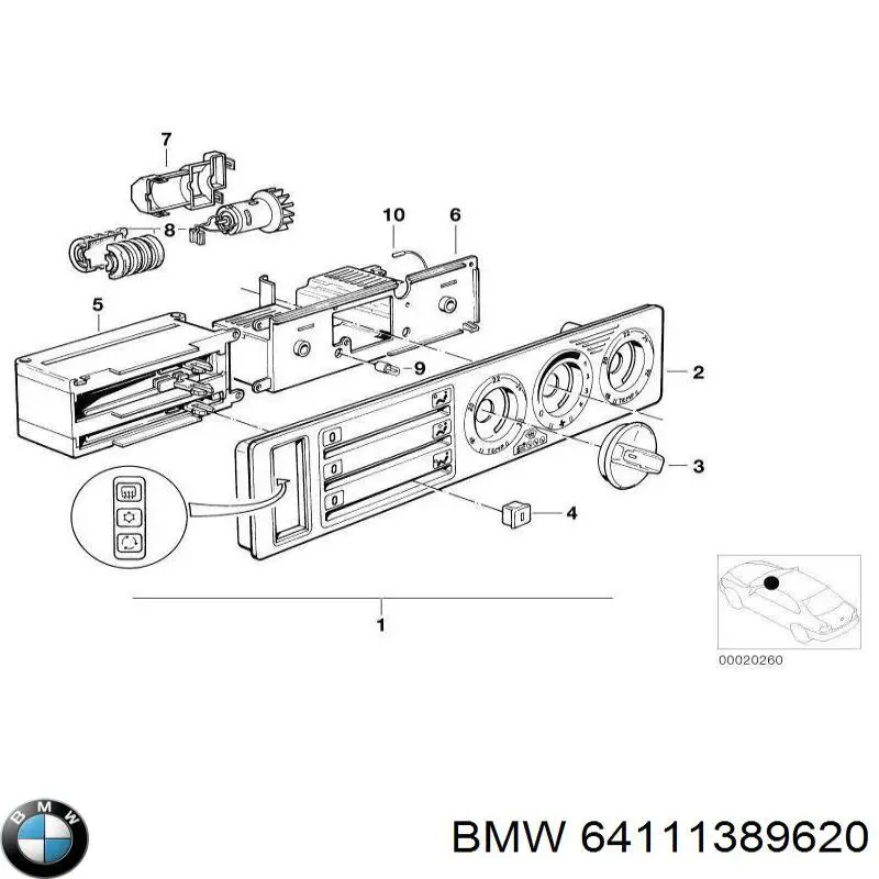 Unidad de control, calefacción/ventilacion para BMW 5 (E34)