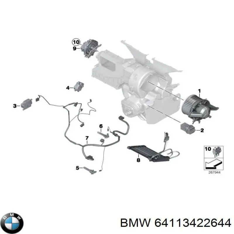Comprar 64113422644 BMW Motor de calefacción