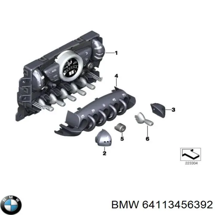 64113456918 BMW unidad de control, calefacción/ventilacion