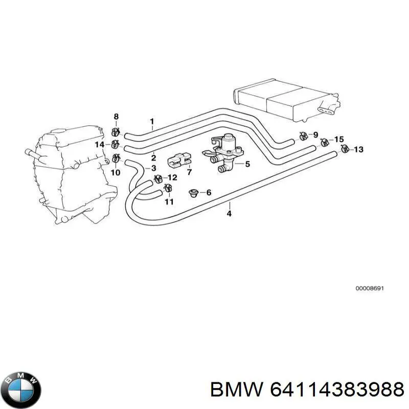 Grifo de estufa (calentador) para BMW 3 (E36)