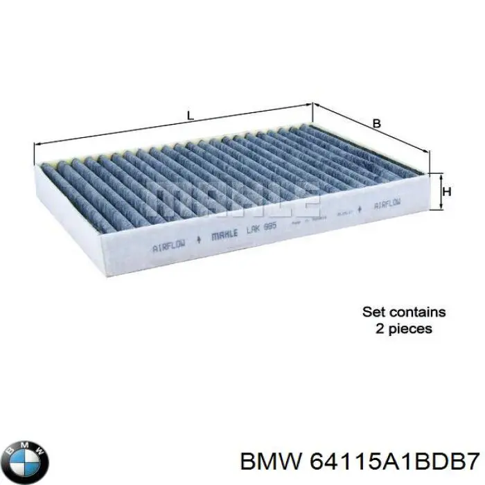 64115A1BDB7 BMW filtro de habitáculo