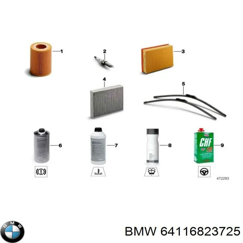 Filtro de habitáculo BMW 64116823725