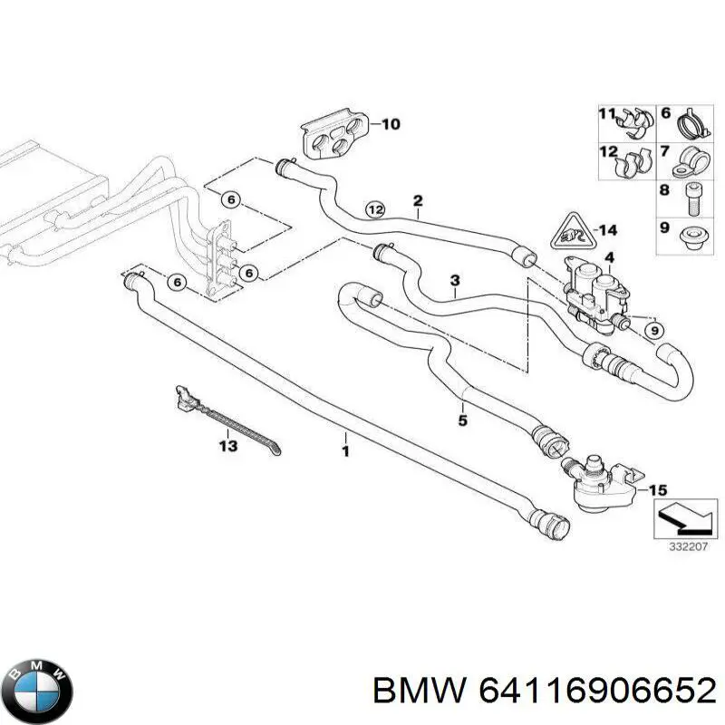 Válvula calefacción 64116906652 BMW