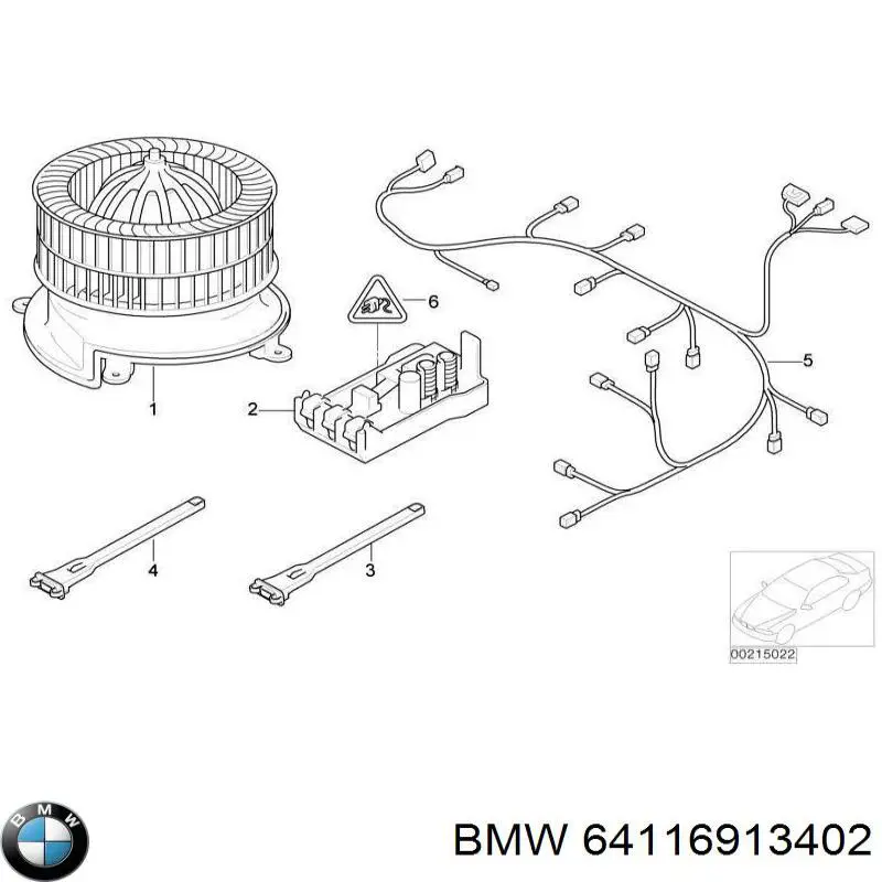 64116913402 BMW motor eléctrico, ventilador habitáculo