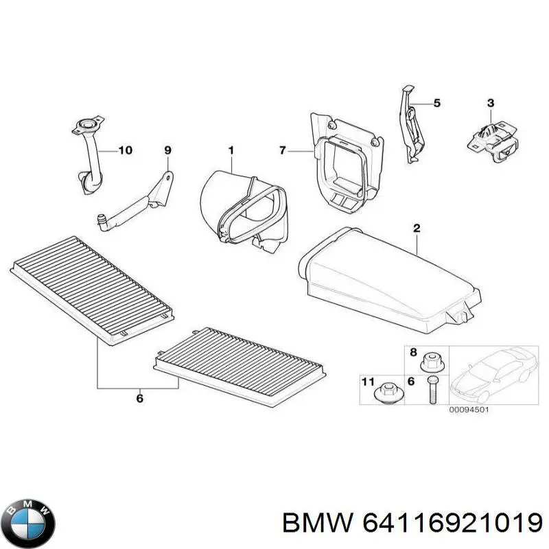 64116921019 BMW filtro habitáculo