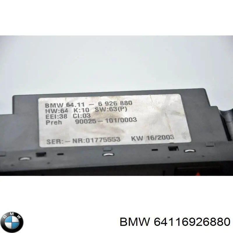 64116926880 BMW unidad de control, calefacción/ventilacion