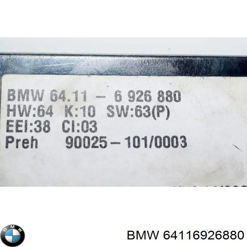 Módulo de modos de calefacción/aire acondicionado BMW 64116926880 precio, desde 310,73 EUR