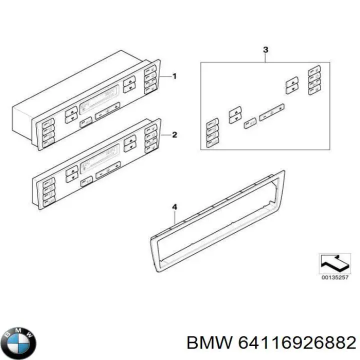 64116926882 BMW unidad de control, calefacción/ventilacion