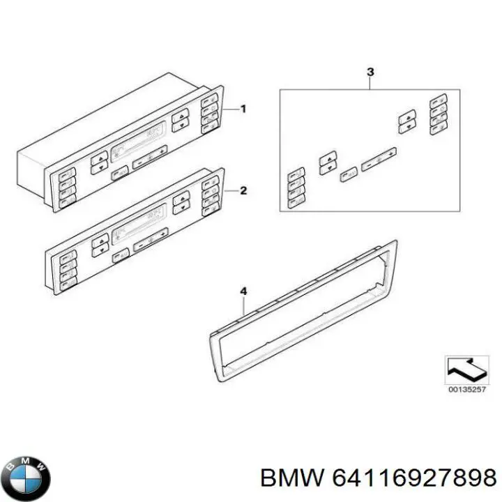 Unidad de control, calefacción/ventilacion BMW 64116927898