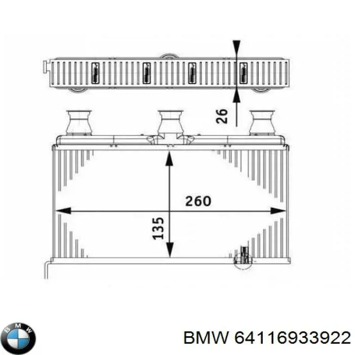 Radiador de calefacción BMW 64116933922 precio, desde 49,79 EUR
