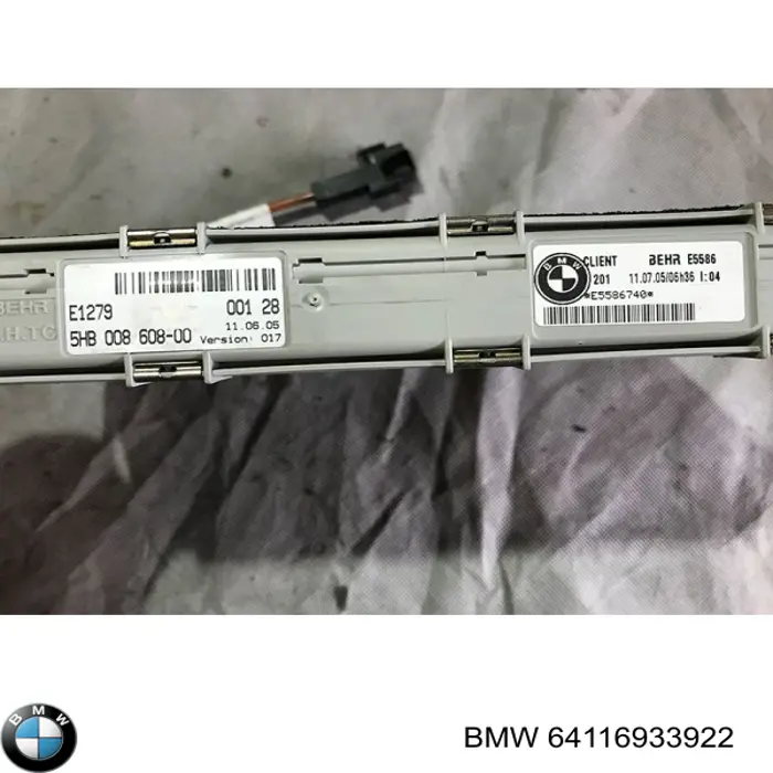 Radiador calefacción 64116933922 BMW