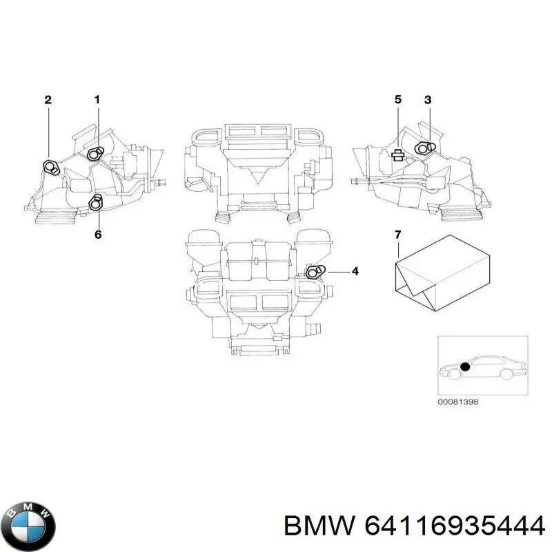 Actuador de compuerta de la calefacción para BMW 5  E39