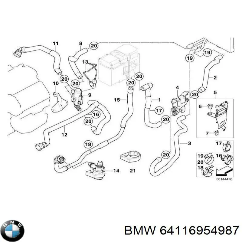 Bomba de agua eléctrica auxiliar BMW 64116954987 precio, desde 46,28 EUR