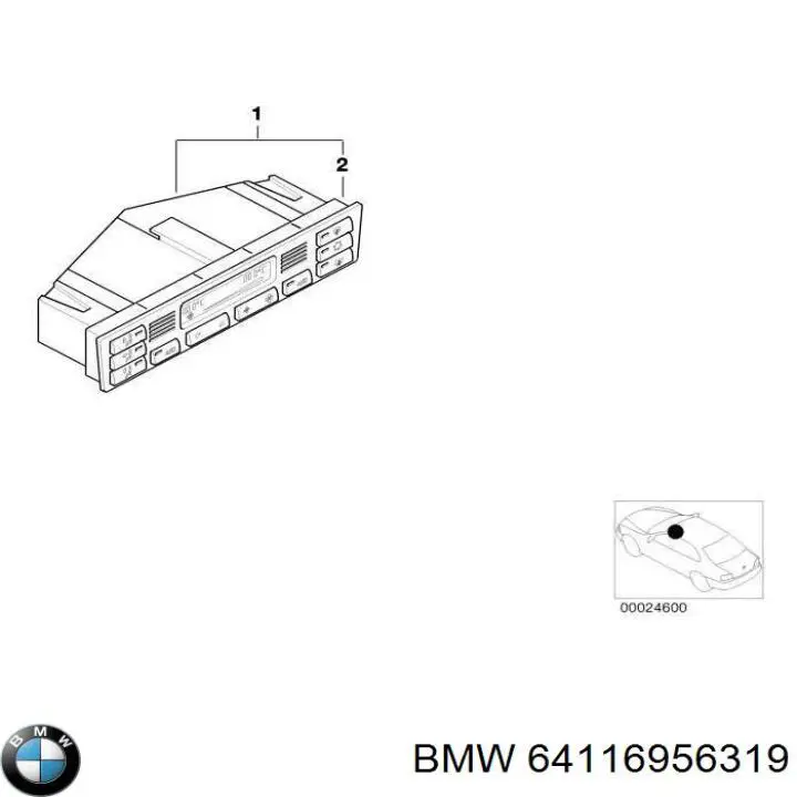 64116956319 BMW unidad de control, calefacción/ventilacion