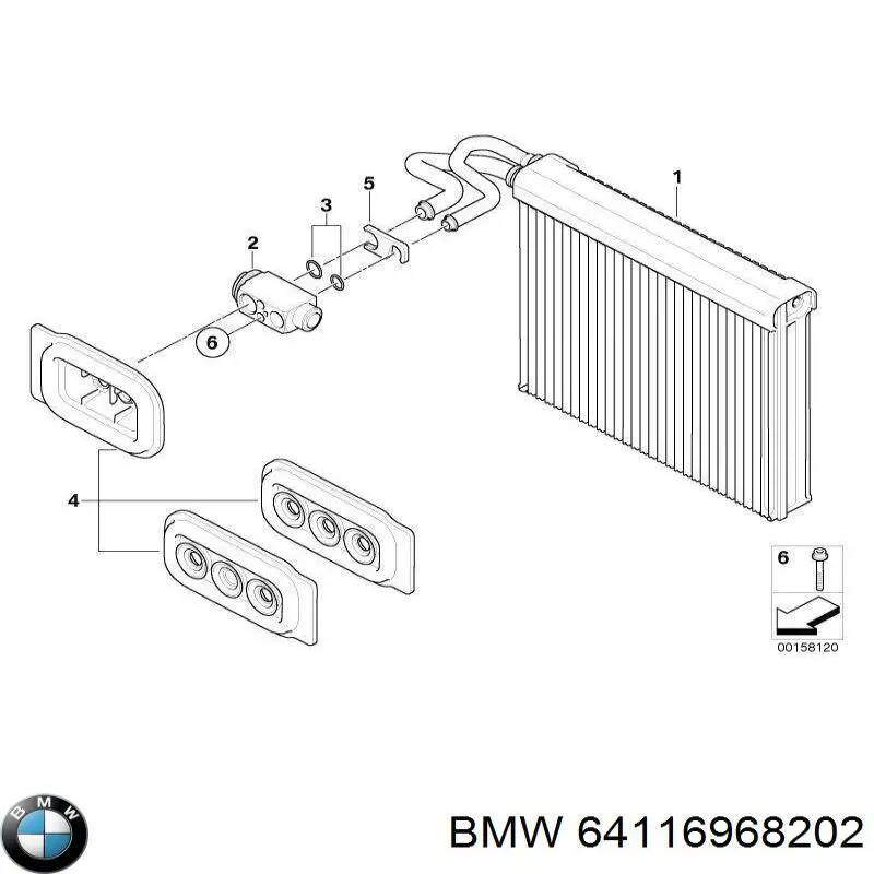 64116968202 BMW válvula de expansión, aire acondicionado