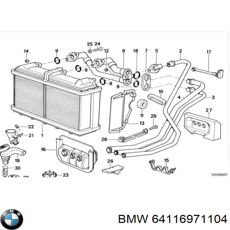 Comprar 64116971104 BMW Radiador calefacción