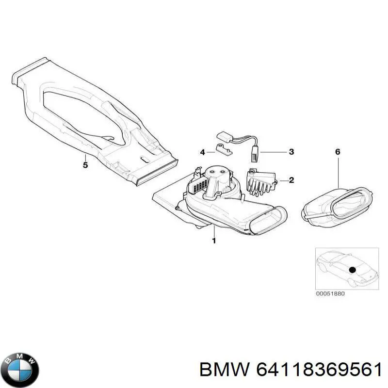 Resistencia del ventilador del habitáculo trasera BMW 64118369561 precio, desde 70,35 EUR