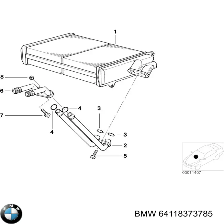 Comprar 64118373785 BMW Radiador calefacción