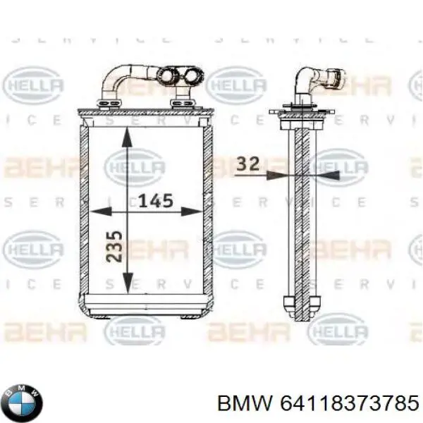 Radiador de calefacción BMW 64118373785 precio, desde 49,72 EUR