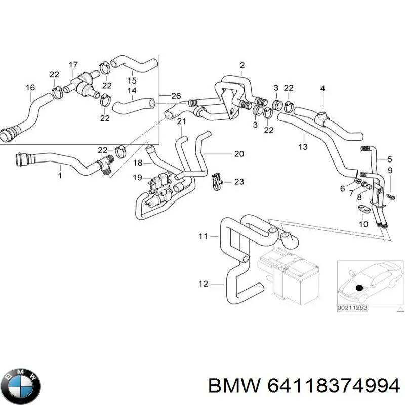 Válvula de calefacción BMW 64118374994