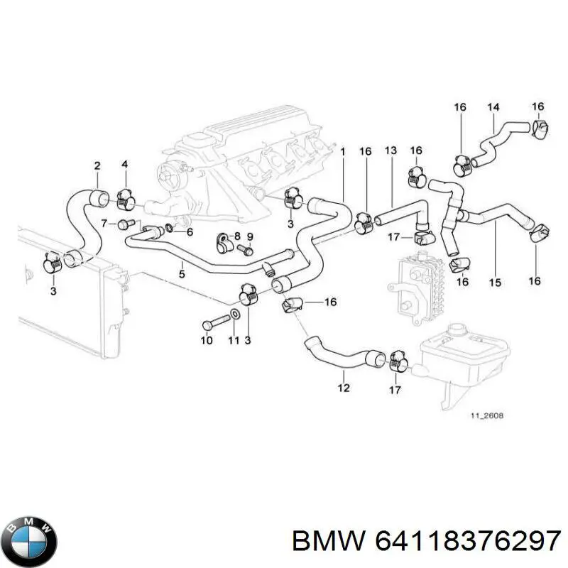 64118376297 BMW grifo de estufa (calentador)