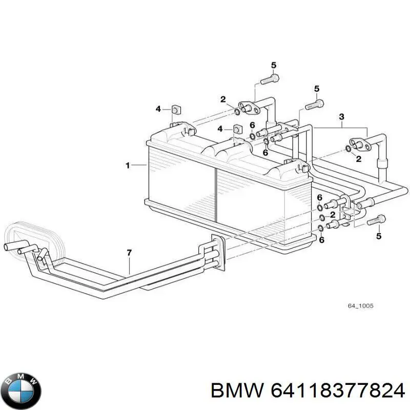 Comprar 64118377824 BMW Anillo de sellado del tubo del radiador de la calefacción