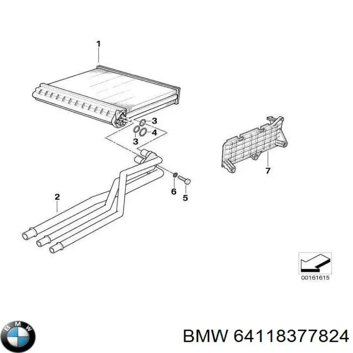 Anillo obturador, tubo de radiador de calefacción para BMW 5 (E60)