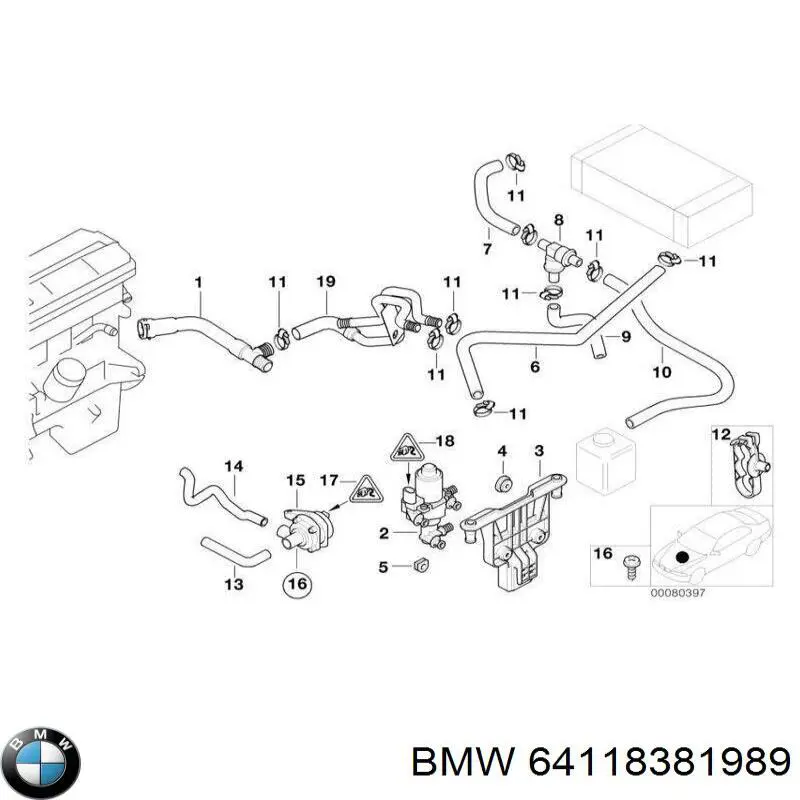 Bomba de agua eléctrica auxiliar BMW 64118381989 precio, desde 46,28 EUR