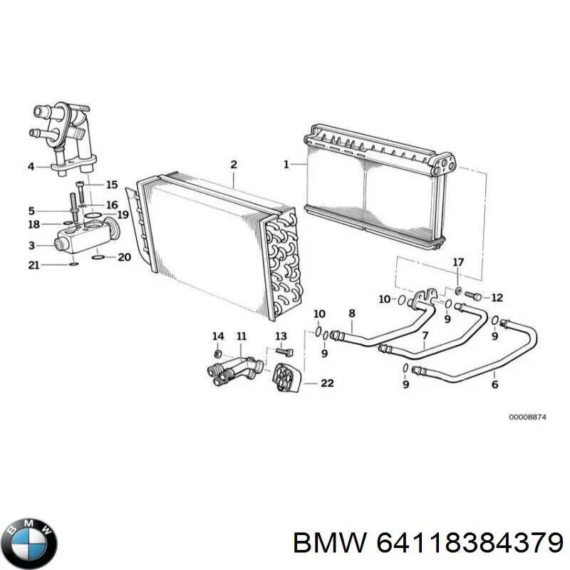 64118384379 BMW válvula de expansión, aire acondicionado