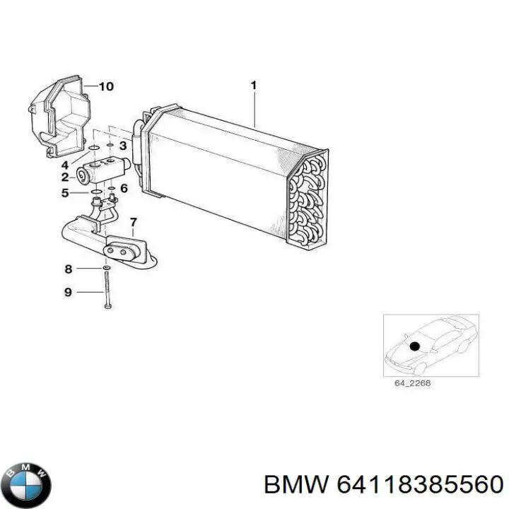 Evaporador de aire acondicionado BMW 64118385560 precio, desde 82,95 EUR