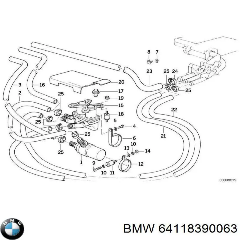 Bomba de agua eléctrica auxiliar 8390063 BMW