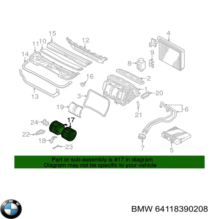 64118390208 BMW motor eléctrico, ventilador habitáculo
