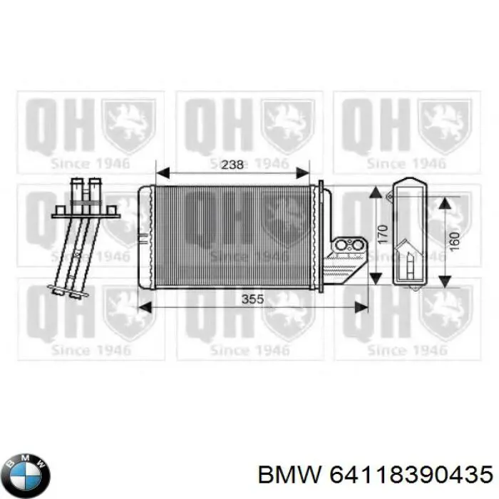 Radiador de calefacción BMW 64118390435 precio, desde 33,76 EUR