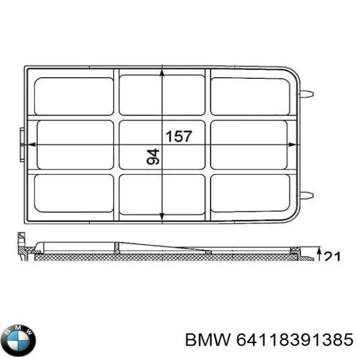 64118391385 BMW filtro habitáculo