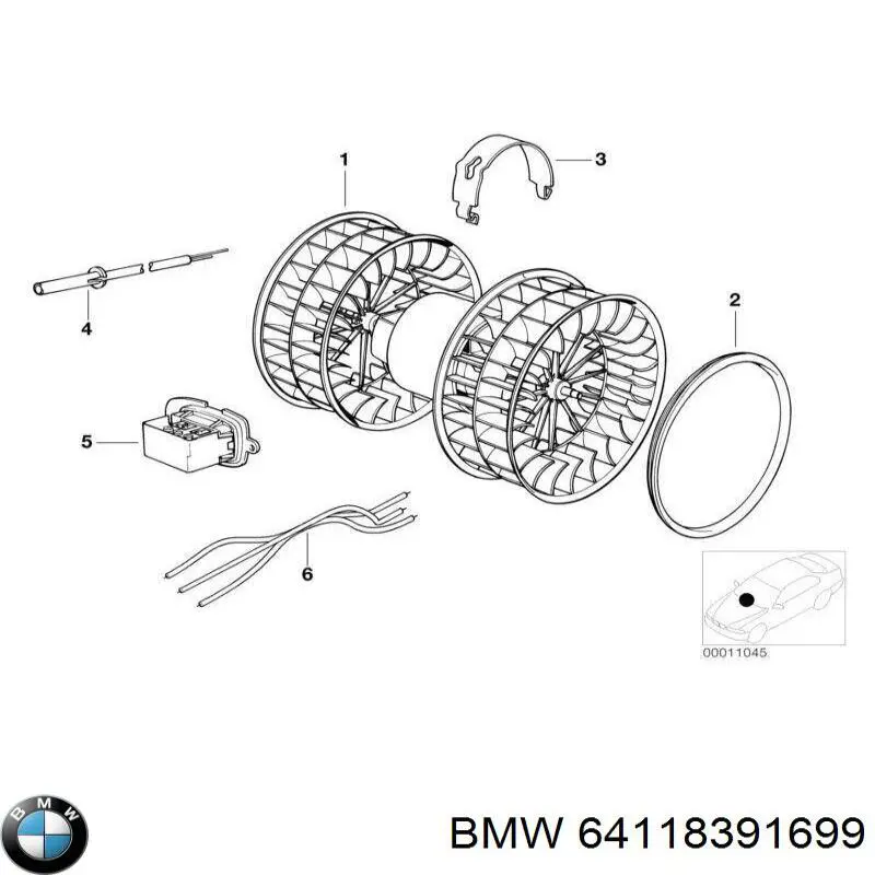 64118391699 BMW resitencia, ventilador habitáculo