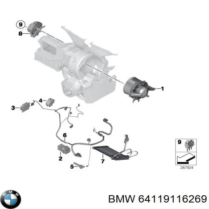 64119116269 BMW sensor de temperatura del evaporador