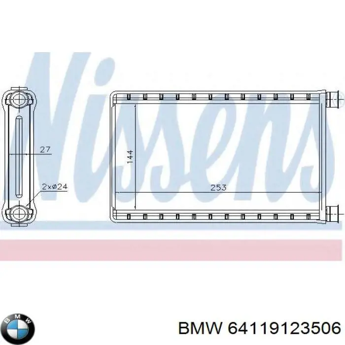 64119123506 BMW radiador de calefacción