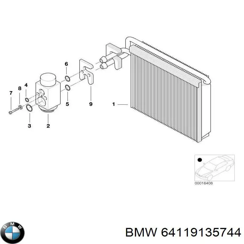 Evaporador de aire acondicionado BMW 64119135744 precio, desde 76,09 EUR