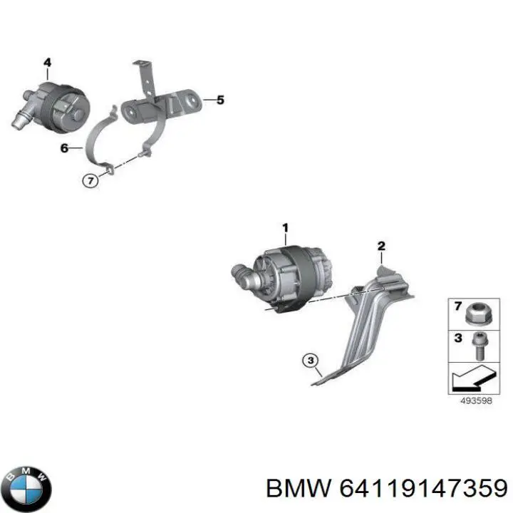 Bomba de agua eléctrica auxiliar BMW 64119147359 precio, desde 62,90 EUR