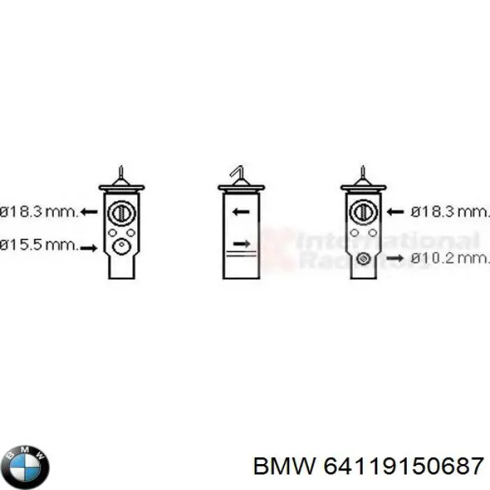 64119150687 BMW válvula de expansión, aire acondicionado