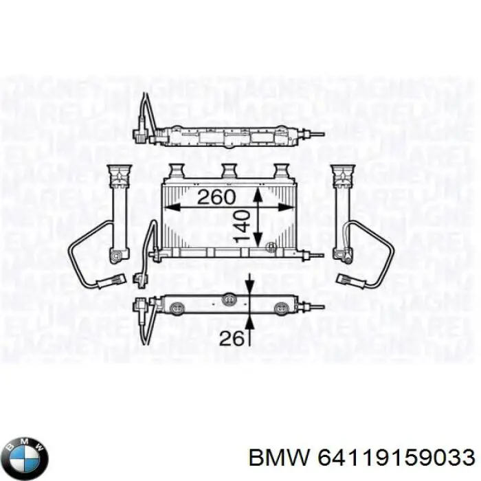 64119159033 BMW radiador de calefacción