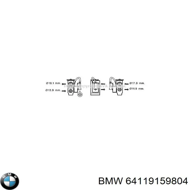 64119159804 BMW válvula de expansión, aire acondicionado