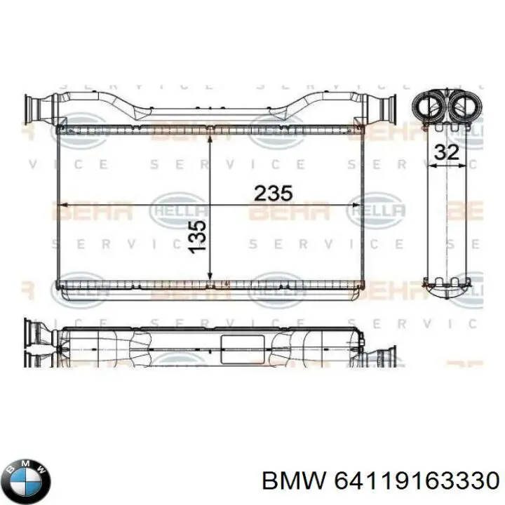 Comprar 64119163330 BMW Radiador calefacción