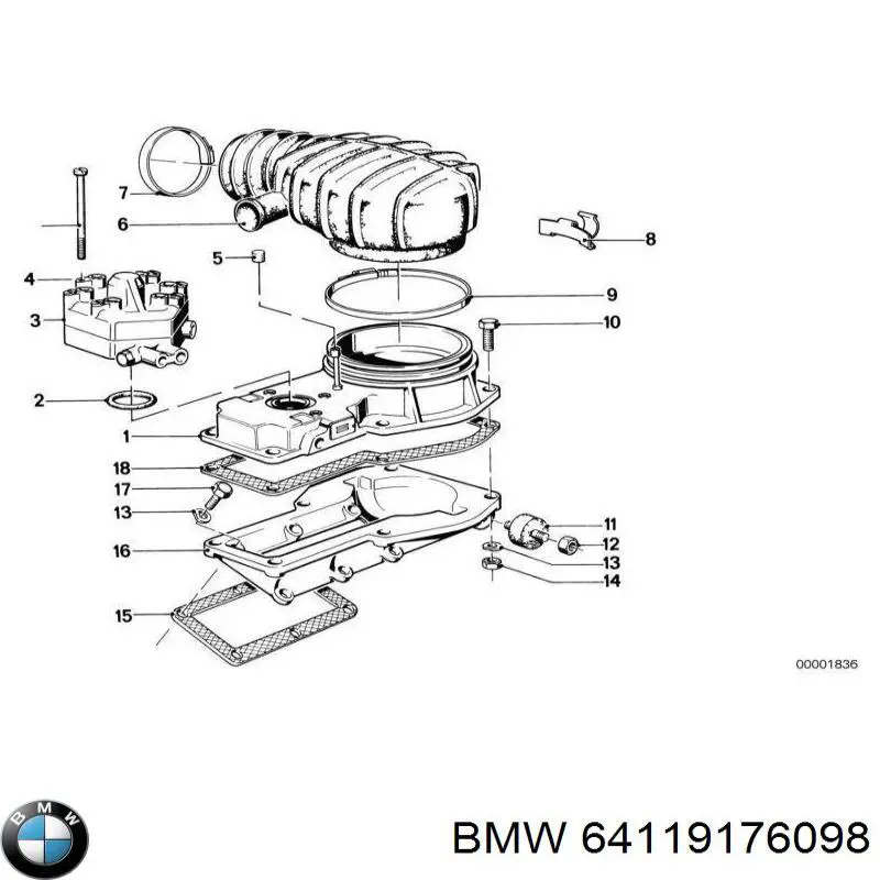 64119176098 BMW radiador de calefacción