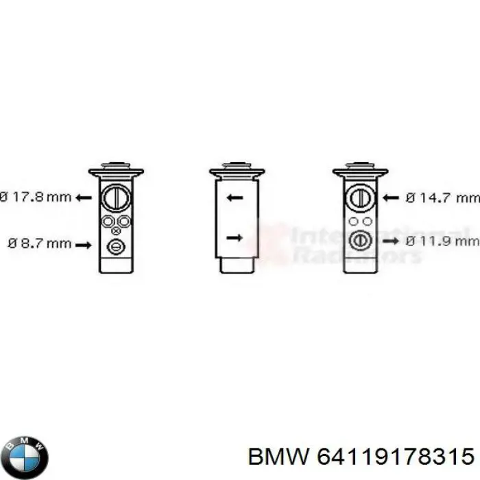 64116980212 BMW válvula de expansión, aire acondicionado