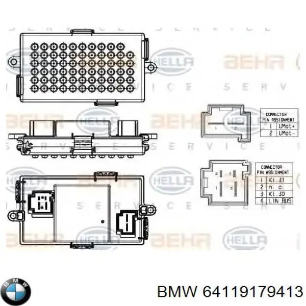 BF0734050020 Bapmic resitencia, ventilador habitáculo