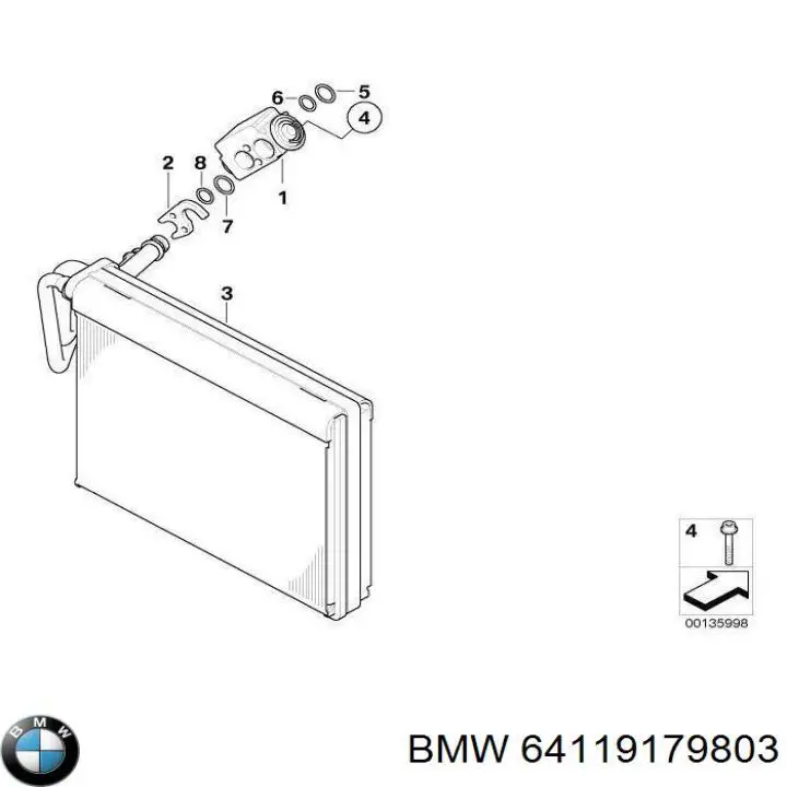 64116950120 BMW evaporador, aire acondicionado